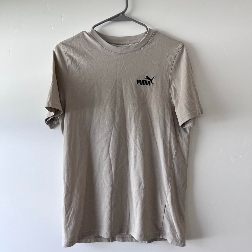Puma Essentials Short Sleeve T-Shirt Tan Beige Sand Size Medium